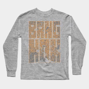 Bangkok, Thailand City Map Typography - Bauhaus Long Sleeve T-Shirt